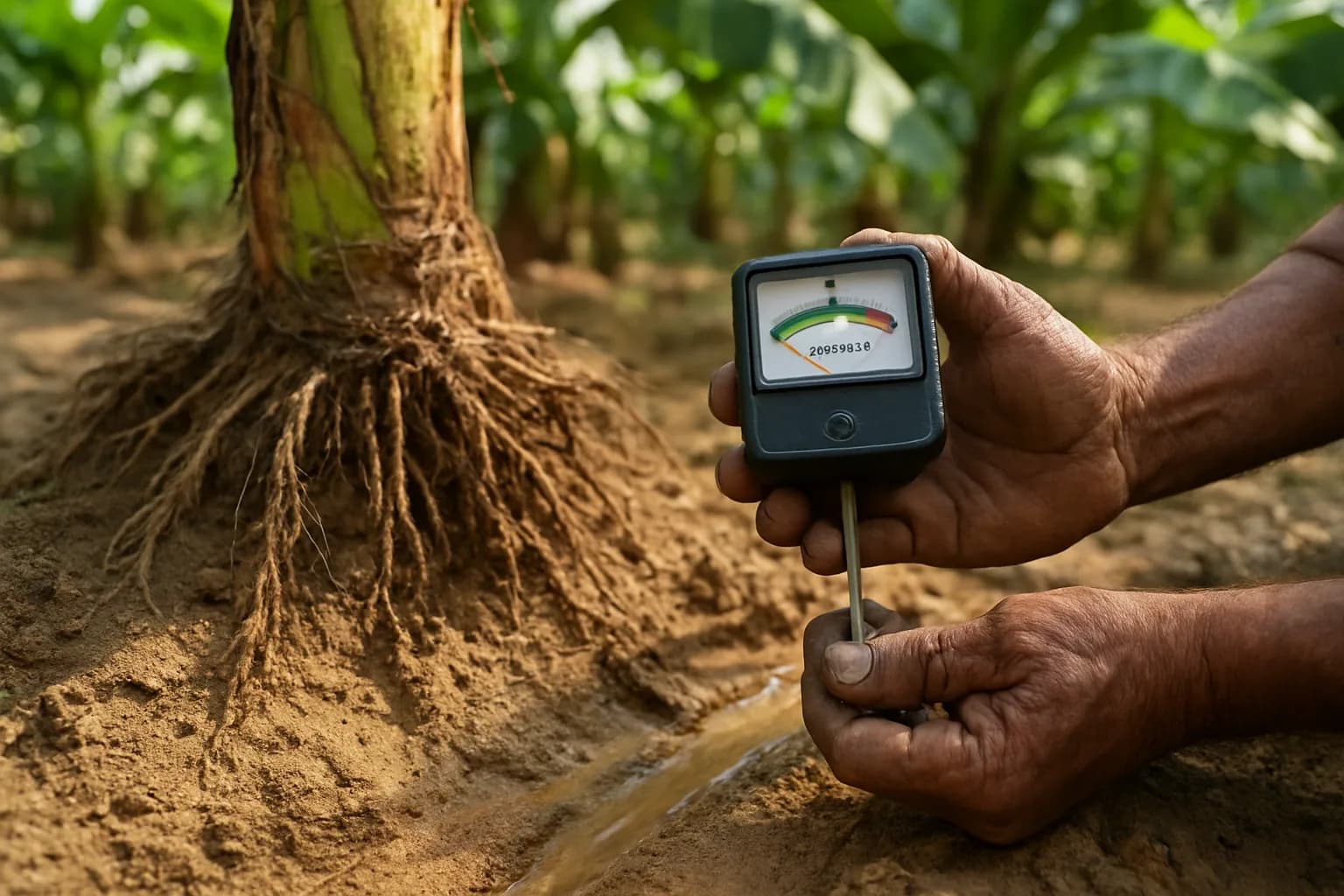 Deficiencia de potasio en plátano ecológico: solución