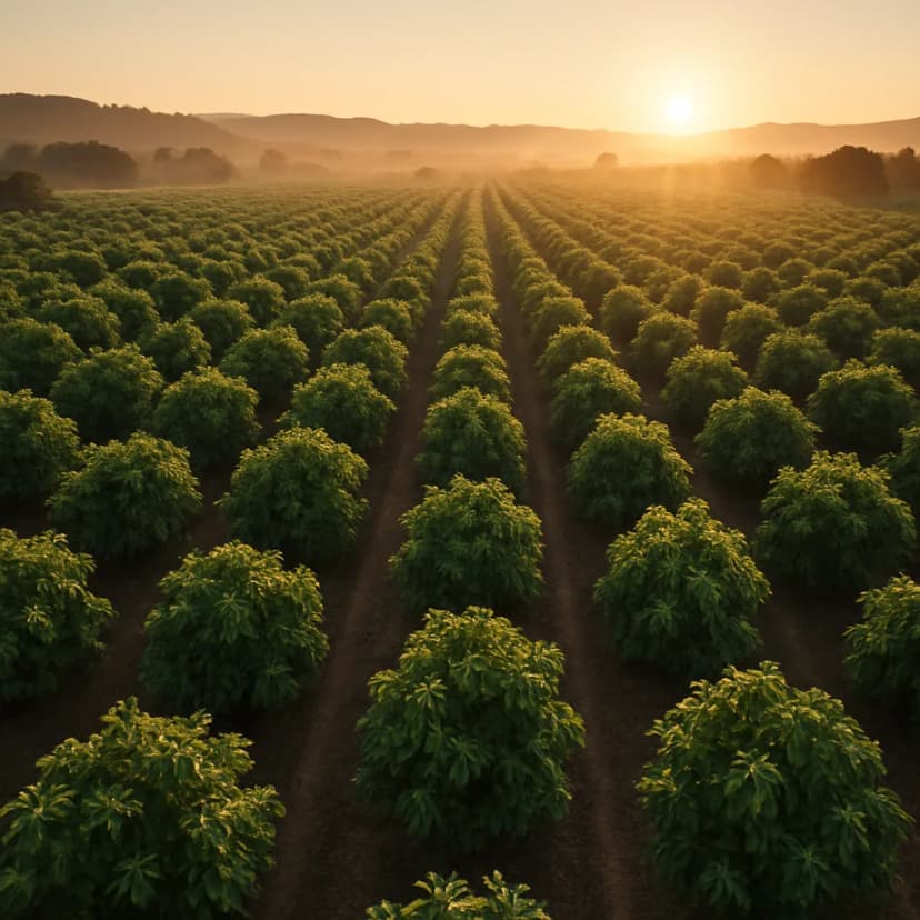 plantación de aguacate sostenible con nutrición ecológica