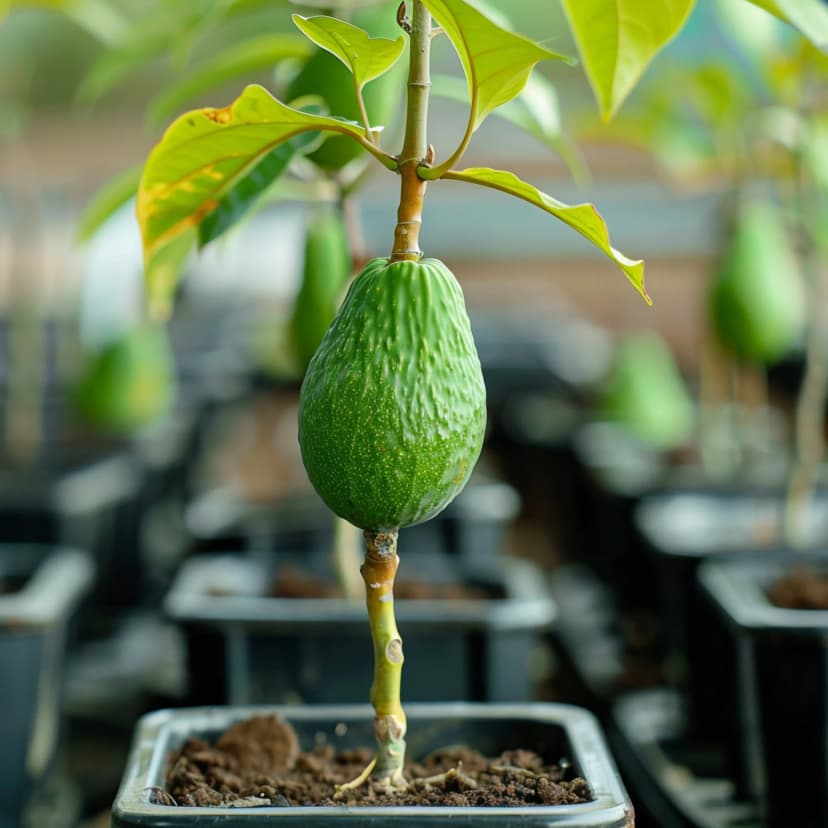 Fruto de palto recién cuajado en desarrollo