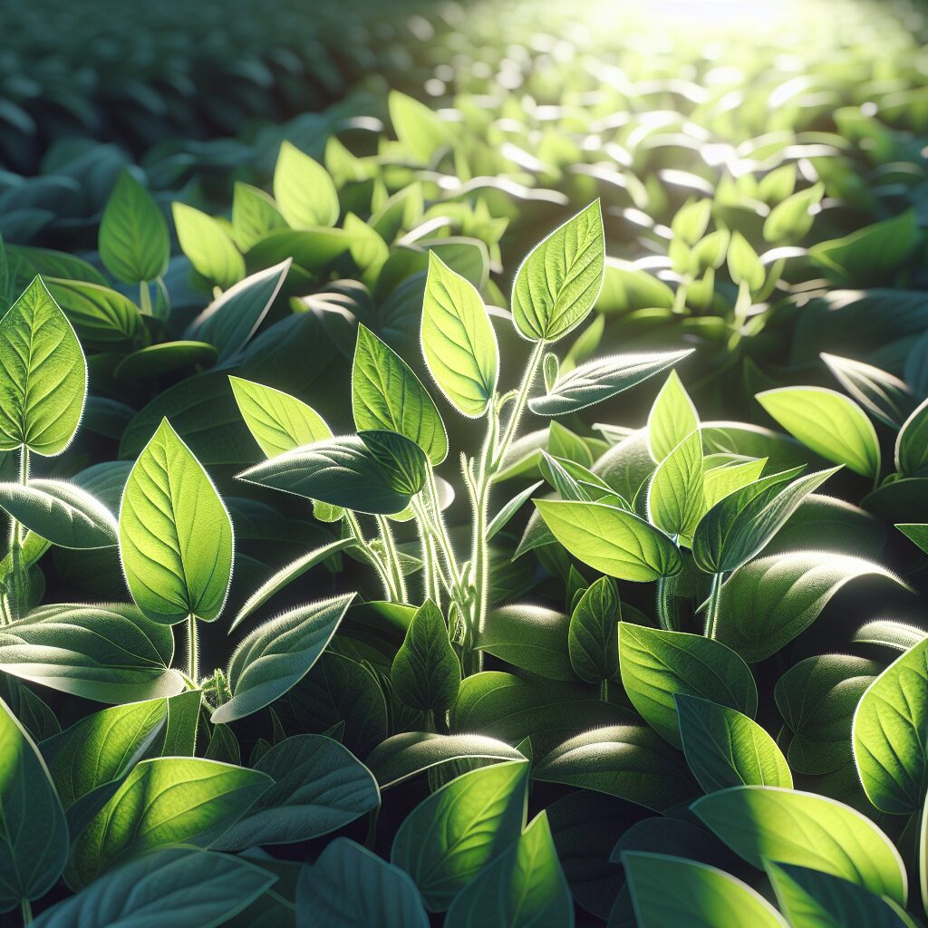 soja saludable bajo el sol