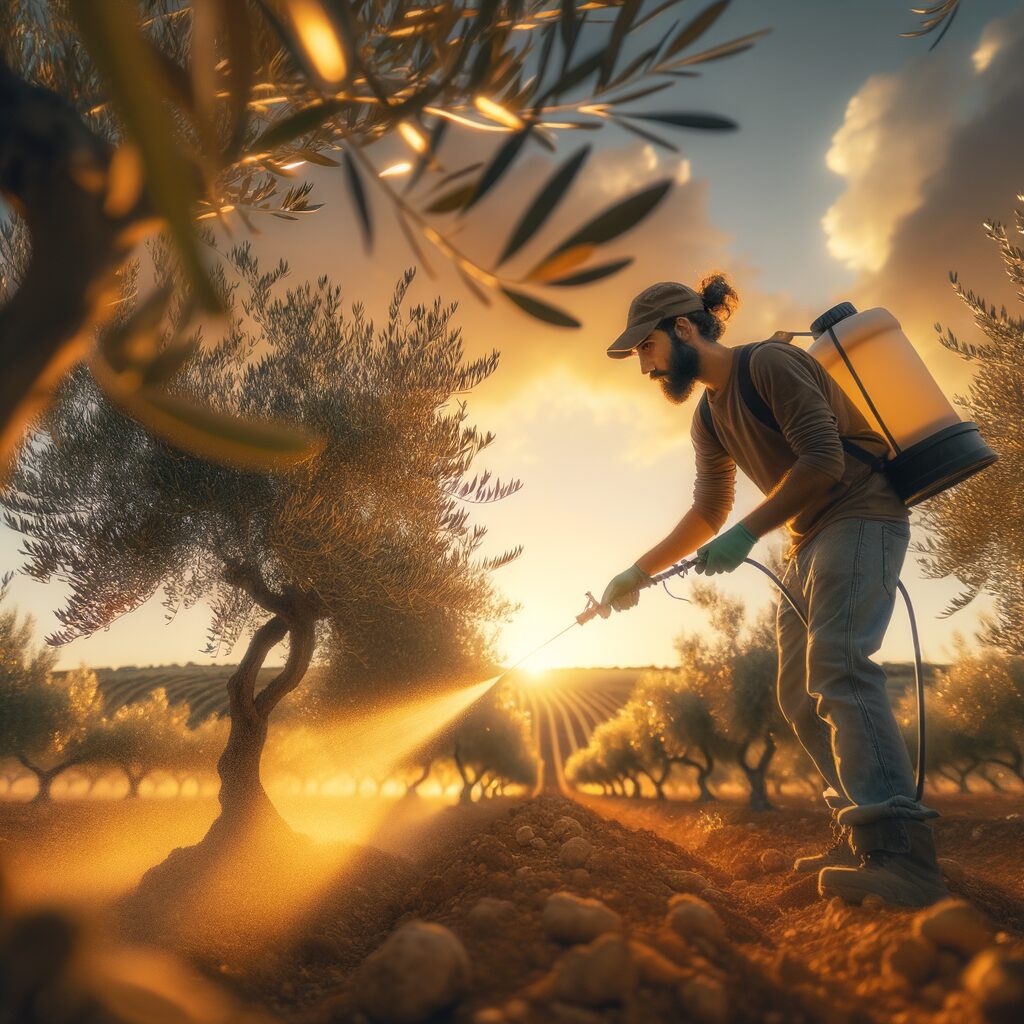 Aplicación de bioestimulantes en olivos