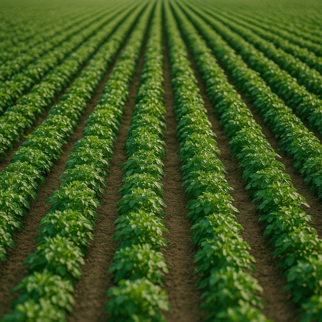 campo agrícola próspero con bioestimulantes
